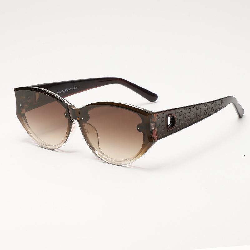 

Luxurious Cat Eye Women Brand Style Sunglasses Stylish Glamour Female Fashionable Sun Eyeglasses D Letter Frame Driving Use UV400 Shades