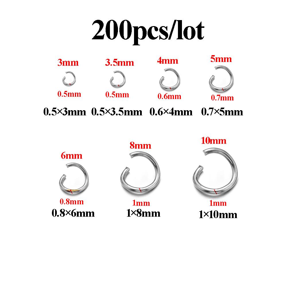 

100pcs Stainless Steel Open Rings 3.5mm Vacuum Gold Plating Jump Rings Connectors DIY Jewelry Making Necklace Bracelet Supplies 0.5x3.5mm