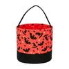 Canvas Storage Basket Halloween Pattern Candy Container with Handle for Organization and Storage Indoor Outdoor Use