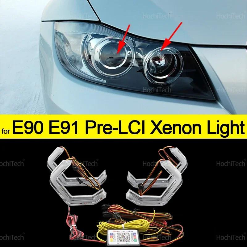 Télécommande séquentielle pour BMW série 3 E90 E91 2005 – 2012, style M4, modes multicolores, anneau yeux d'ange, clignotant LED
