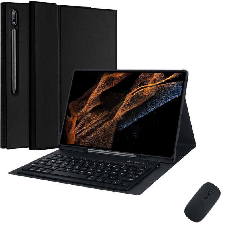 Custodia per Tablet Samsung S10 FE+: Tastiera da 13,1", Slot per penna, Copertina in pelle, Mouse da 12,4"