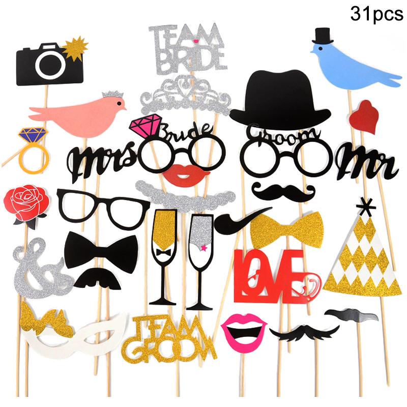 Recuzită Cabină Foto Nuntă Echipa Miresei Domnul Doamna DIY Buze Ochelari Petrecere Mireasă Decorațiuni Nuntă Petrecere Burlăcițe