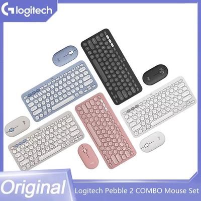 Logitech PEBBLE 2 COMBO Keyboard and Mouse Kit Wireless Dual-mode Connection Custom Button Pairing for Three Devices