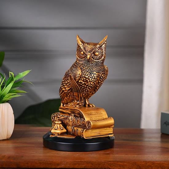 22.35 Cm Owl of Wisdom Figurine Symbol of Knowledge, Insight, Protection Perfect Gift for Students, Scholars, Home Décor for Living Room, Office