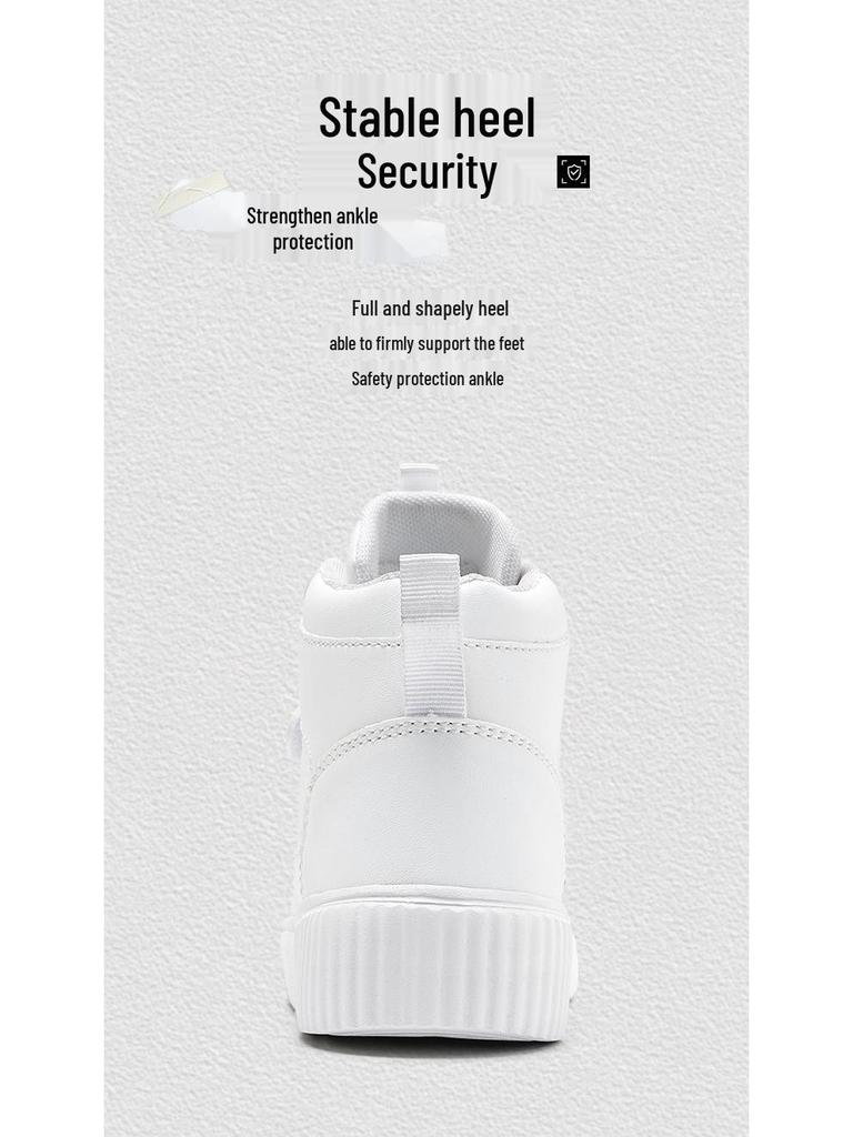 2025 Kinder High-Top Canvas Schuhe - Weiße Sneakers für Jungen & Mädchen, Frühling/Herbst Freizeit- & Sportbekleidung