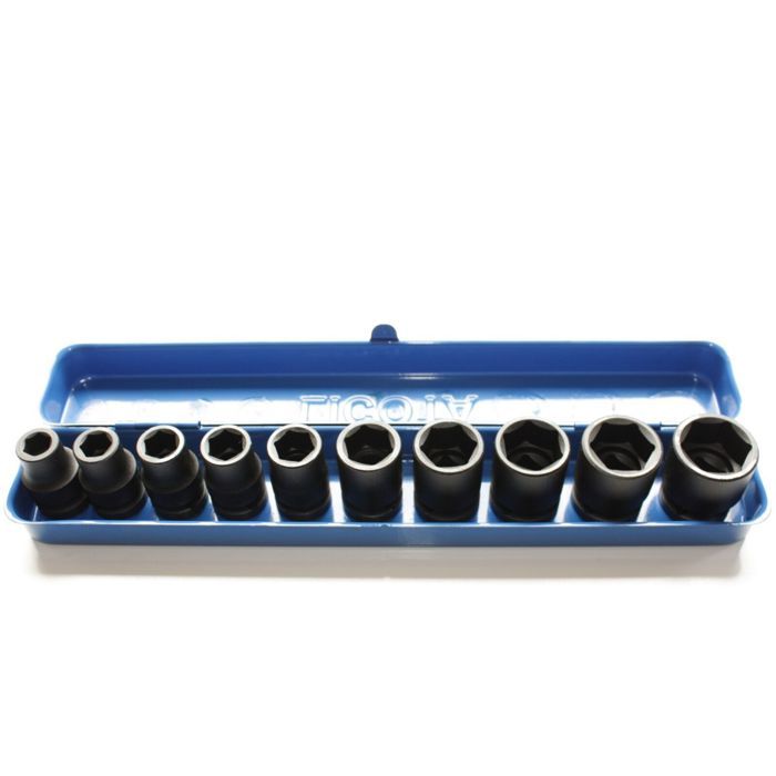 1/2 Inch Impact Socket Set (10-24mm) - Metal Box Set