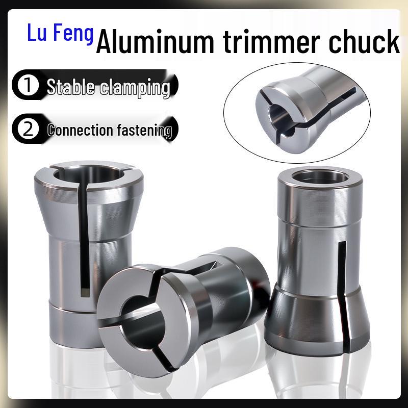

6mm & 1/4-inch Precision Aluminum Trimmer Router Collet with 8 Shank Nut for Woodworking Router Bits & Drill Bushings Rustproof short version 8*11