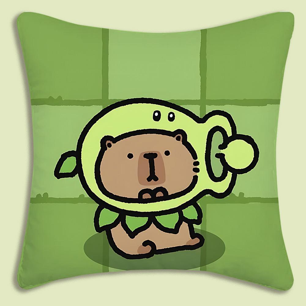 Pillow Covers Cartoon Capybara Sofa Decorative Home Double-sided Printing Short Plush Cute Cushion Cover