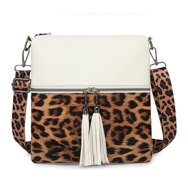 

Leopard Print Shoulder Bag Women s Retro Multi-Layer Mobile Phone Bag