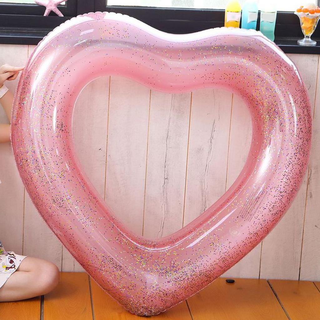 Inflatable Swimming Rings Inflatable Pool Float Heart Shaped Summer Swimming Pool Float Rings Water Fun Beach Party Toy