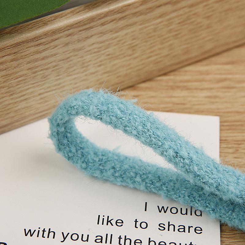 

5yards 15mm Hollow Knitted Ribbon Teddy Fleece Ribbon for Clothing Sewing Supplies DIY Hair Bows Gift Wrapping Craft Accessories 15mm-5yards озеро синий