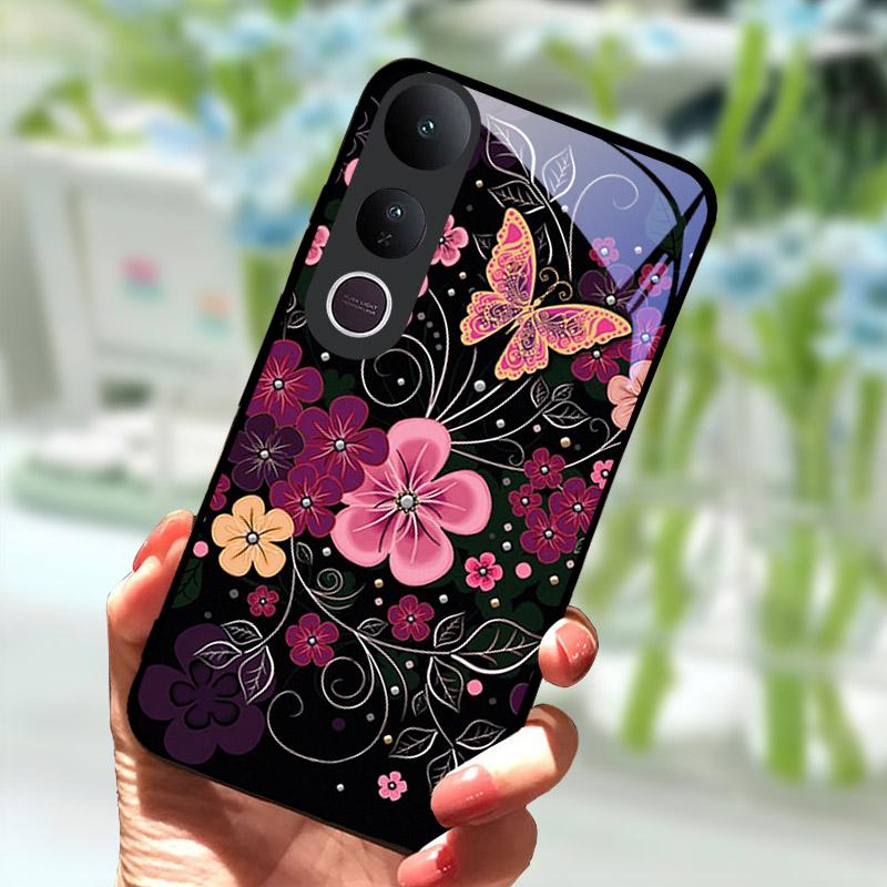 Phone Case For VIVO V50 Lite V50Lite 6.77" Tempered Glass Camera Protection Back Cover Luxury Full Coverage Shockproof Bumper