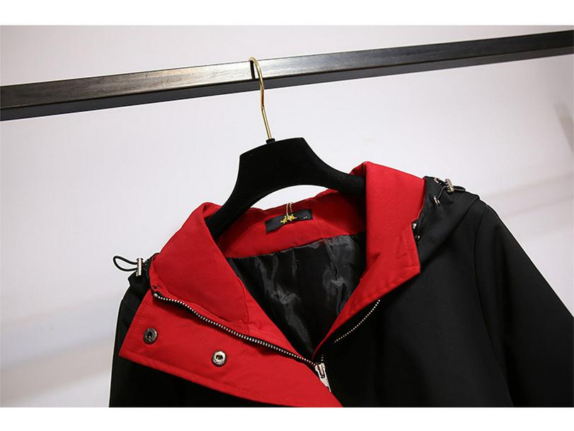 Dámsky dlhý trenčkot s kapucňou nadmernej veľkosti - Kórejský štýl 2024, Jesenný ležérny, Zoštíhľujúci, Všestranný vrchný odev