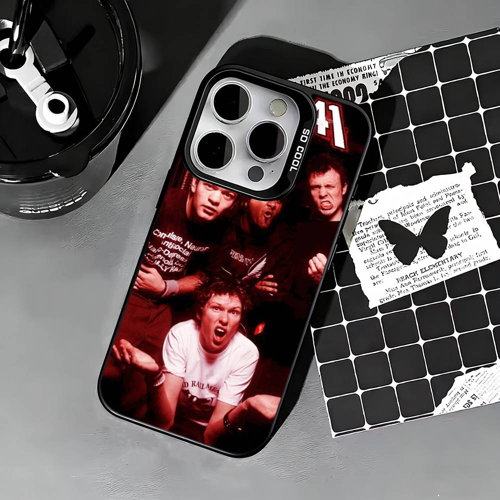 Hard-rock S-Sum 41 Band Phone Case For iPhone 17,16,15,14,13,12,11 Plus,Pro Max,XS,Colored silver phone case iPhone15promax