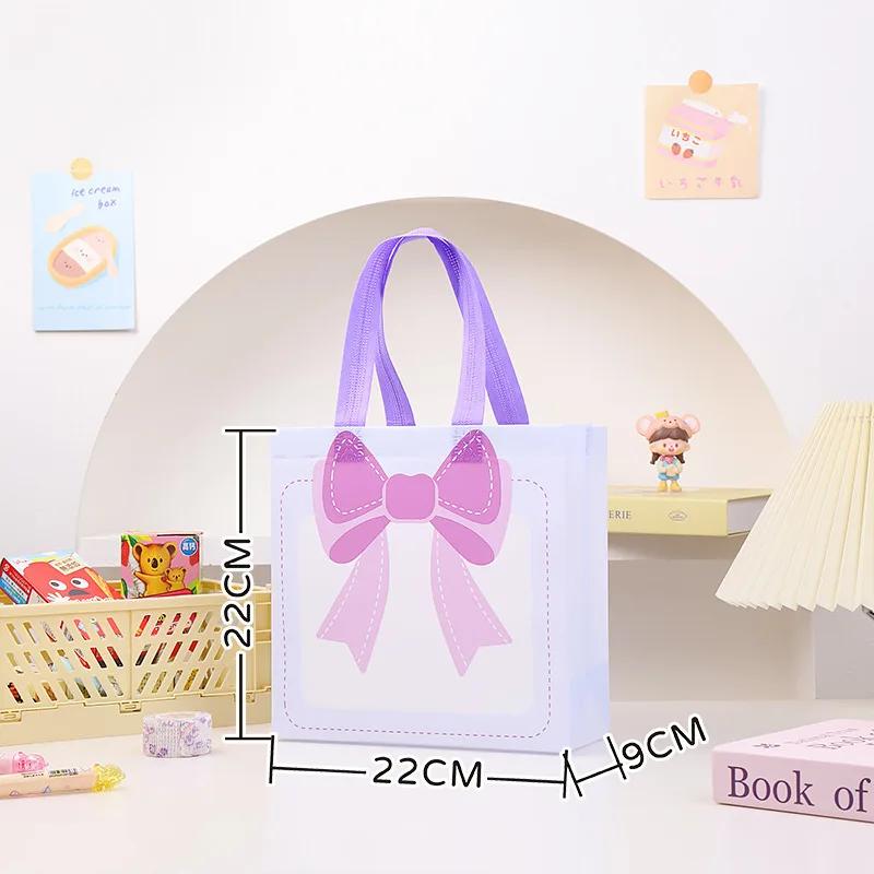 

Hand-held Non-woven Tote Gift Bag For Birthday Wedding Party Outdoor Camping Snack Storage Candy Cookies Biscuits 22x22x9cm