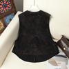 Vintage Chinese Style Short Vest with Jacquard Frog Buttons - Versatile Summer Shawl Outerwear