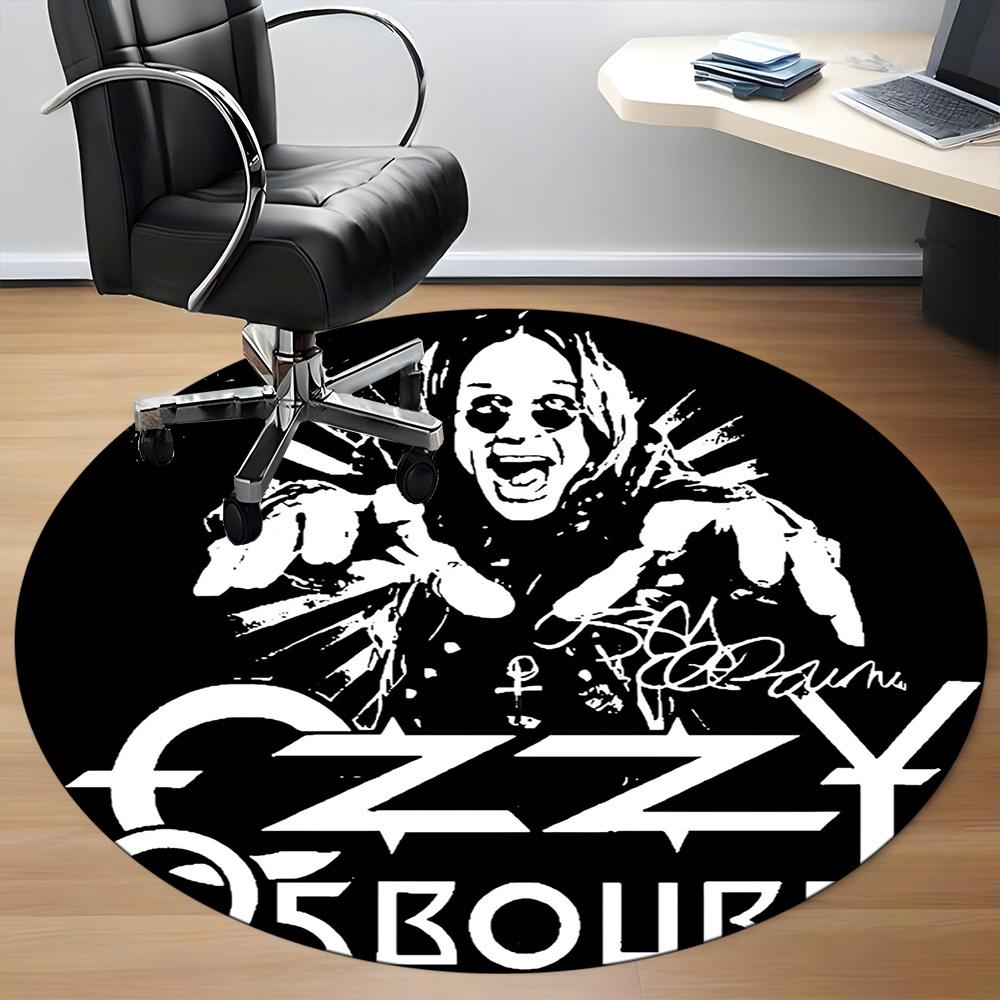 1PC Ozzy Osbourne Office Round Area Rug, Indoor Mat Suitable For Office, Under Office Chairs Bedroom Living Room Home Decor, Room Deco110