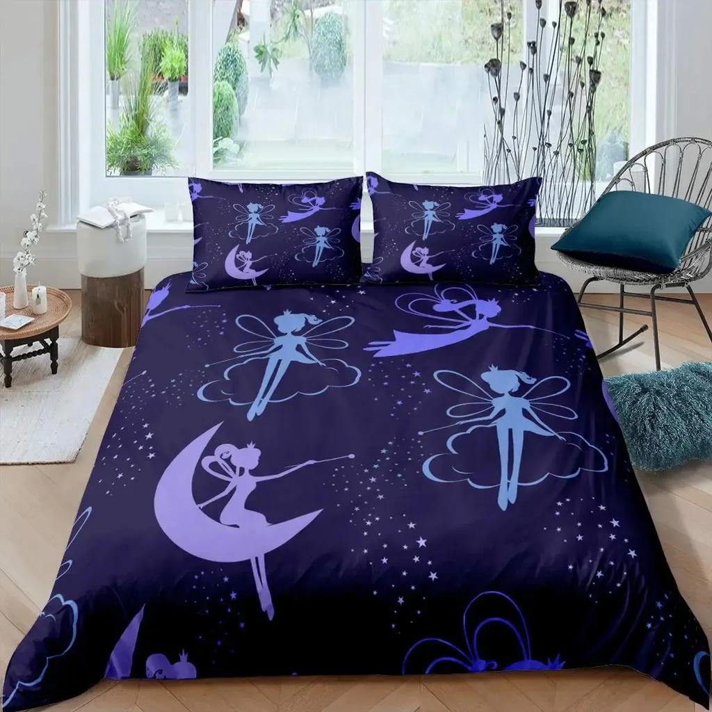 Luxury New 3D Print Angel Wings Duvet Cover Set Lucifer Angel Bedding Sets Aesthetic Wing Feather Full Size King Size for Girls