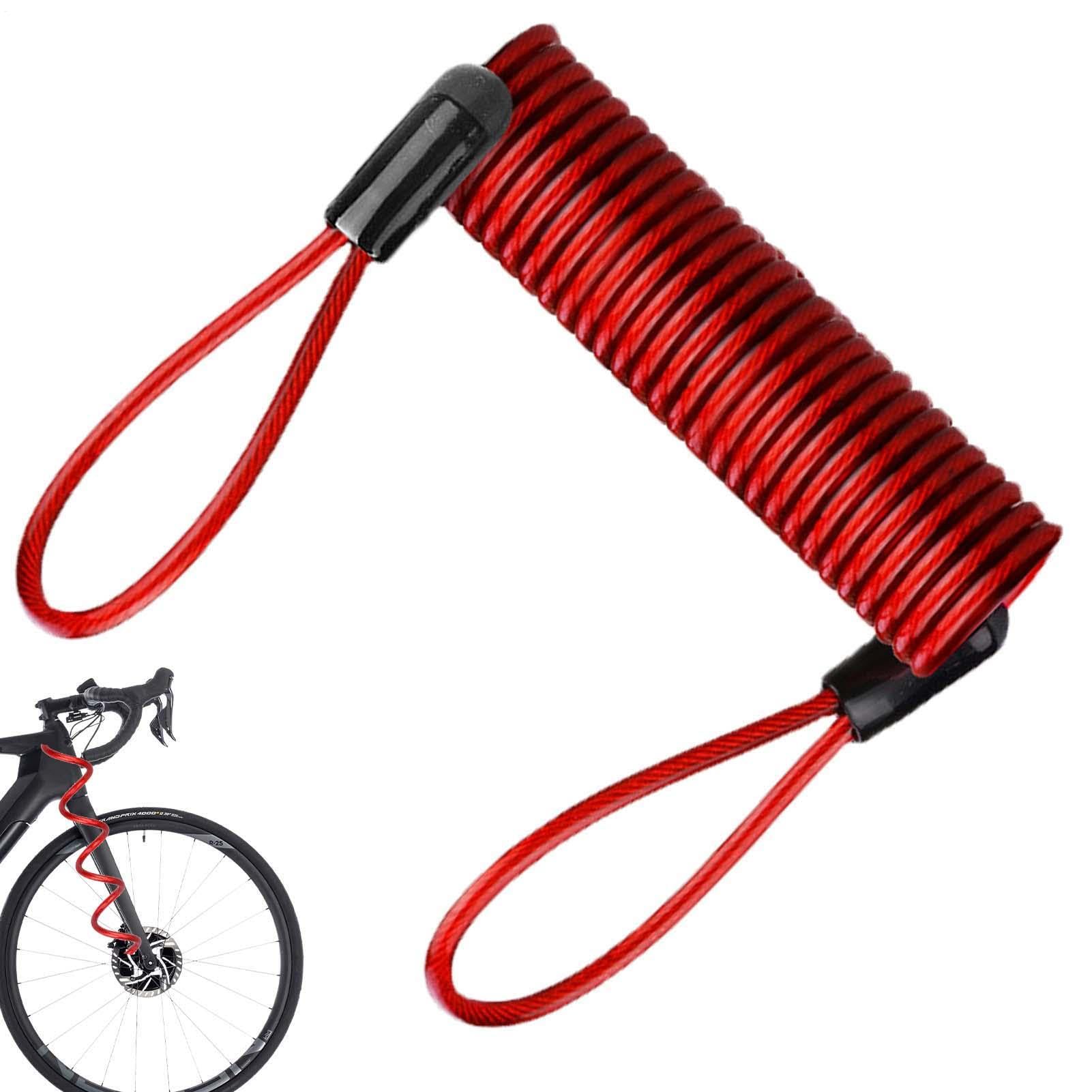 

Bike Lock Reminder Cable Safety Strap Spring Coil Wire Rope See description красный