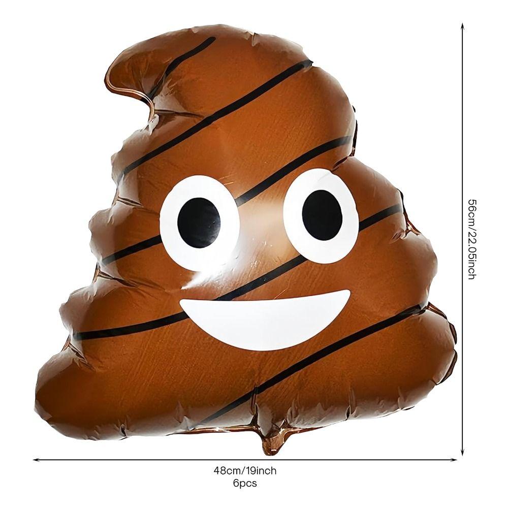 5pcs Big Poop Design Balloon,22.05in Poo Shape Brown Foil Balloon,Birthday Retirement Boys Joke Theme Party