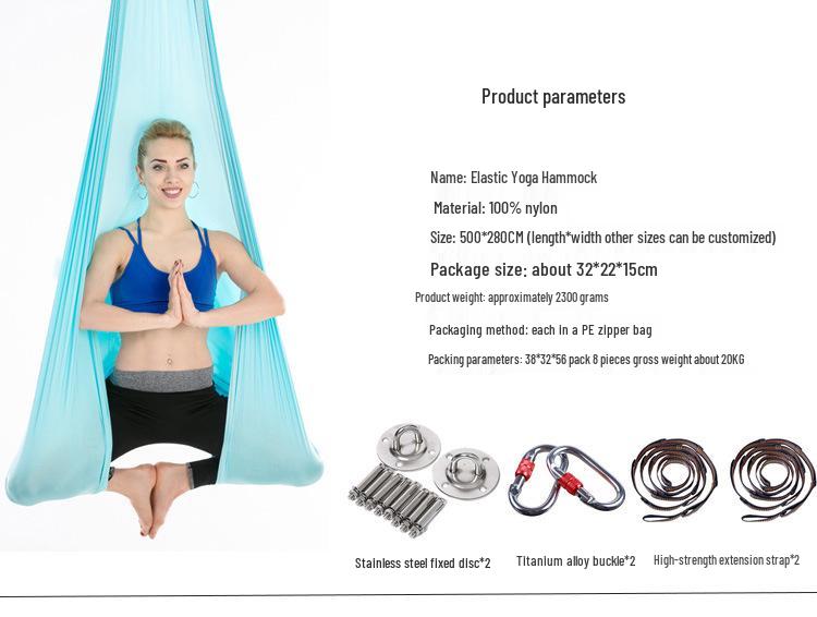 Inversion Gravity Bungee Aerial Yoga Hammock with Hanging Straps for Home or Studio