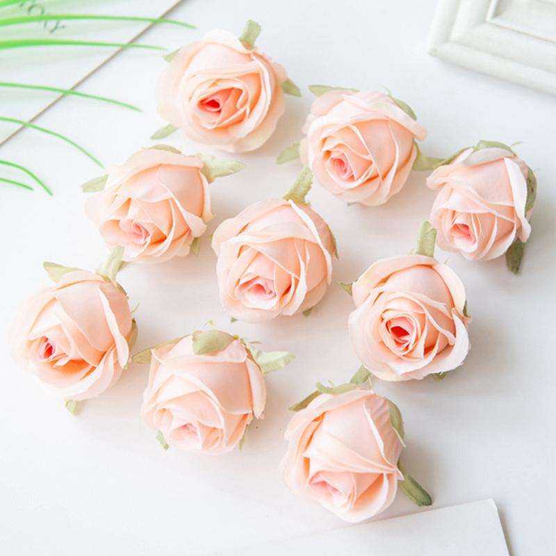Artificial Flowers Silk Roses Heads Garland Accessory Home Table Wedding Festival Decoration Valentine's Day Diy Gifts Scrapbook