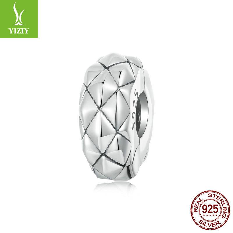 S925 Silver Silicone Positioning Bead Spacer Accessories, Personalized Retro Versatile Diy Bracelet Beads Loose Beads