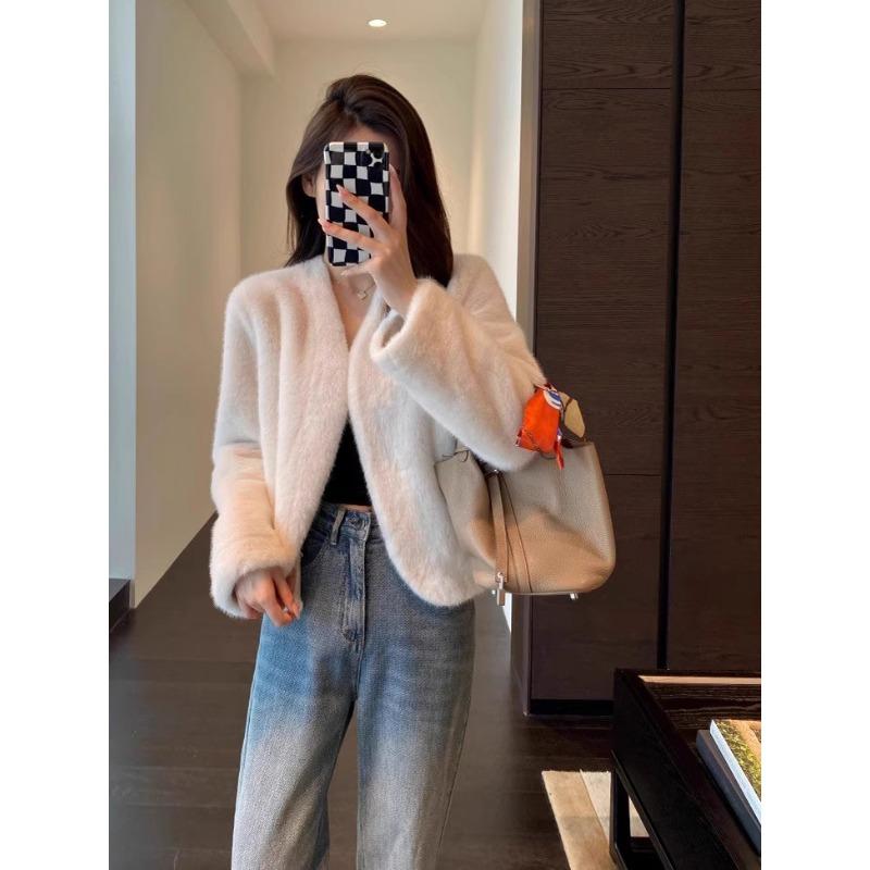Fall and Winter Faux Fur Mink Hair Short Fur Coat Short Top Female New Faux Fur Hugh Quality Casual Style Coat