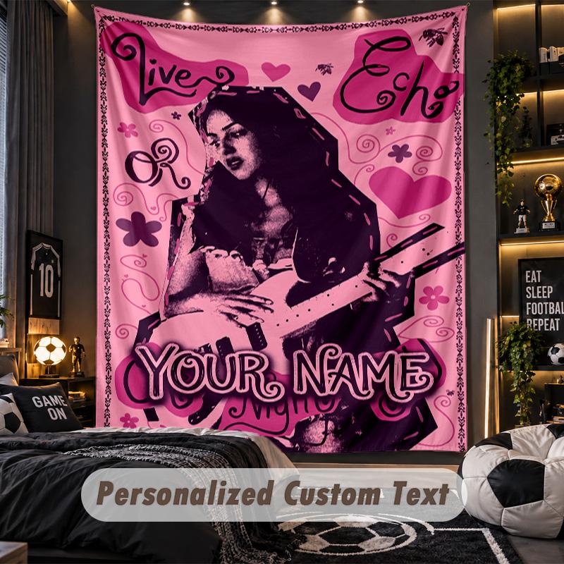 Personalisierte Wandteppich, Olivia Rodrigo Individuell Bedruckter Name, Stoff-Wandkunst für Innenraum-Hintergrund