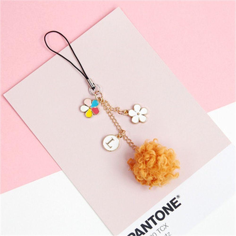 Phone Charm Mobile Phone Strap Fur Ball Lanyards Smart Phone Strap Phone Pendant Fluffy Phone Strap