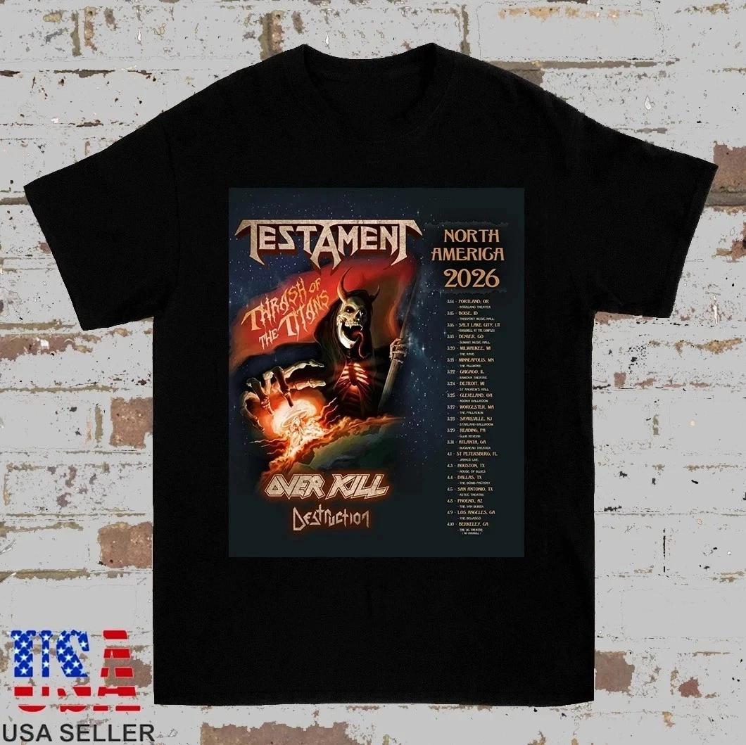 Testament Spring 2026 US Tour with Overkill and Destruction T Shirt S-4XL S