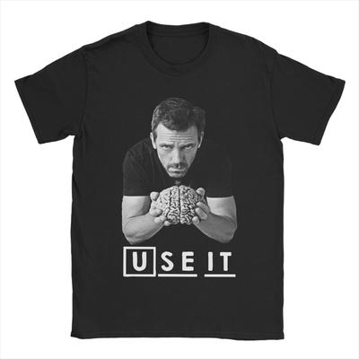 Vintage House MD T-Shirts Men Crew Neck Cotton T Shirt Dr House Use It Short Sleeve Tee Shirt Summer Clothes