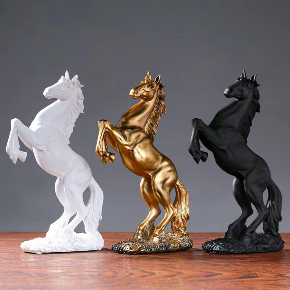 Modern Horse Ornament Handicraft Miniatures Figurine Nordic Style Cool Horse Statue  Gift
