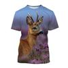 New Fashion Outdoors Jungle Animal Deer Graphic T Shirts For Men Summer Casual Personality Trend Printed O-neck Short Sleeve Top