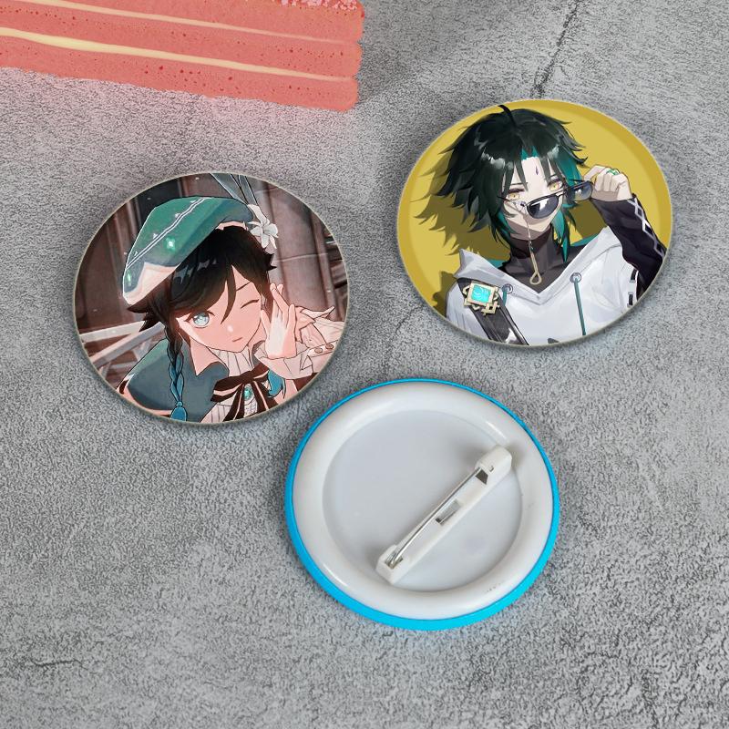 32/44/58 mm Genshin Impact-Abzeichen, Spiel Anime-Mädchen Hu Tao/Venti/Jean, Anstecknadel, 58 mm, runde Brosche für Rucksack, Kleidung, Zubehör, Schmuck, Geschenk