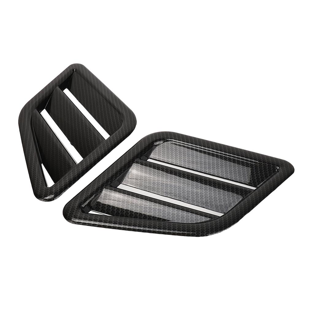 2 Pcs Engine Hood Air Vent Cover ABS Front Upper Bonnet Hood Air Outlet Grille Replacement for Ford Carbon Fiber Style