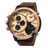 FOCE 55mm Men's Big Dial Triple Time Metal Watch FM7745L-RG