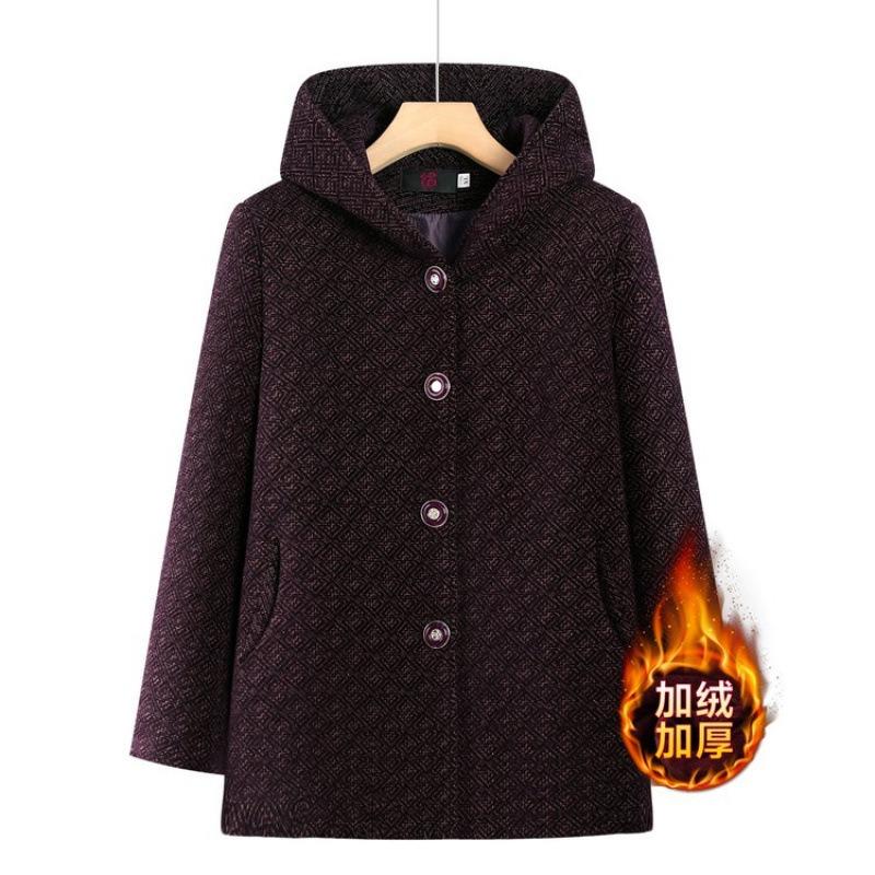 Coat old winter women's medium and long coat thickened noble hooded coat