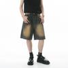 Vintage Pánské Džíny High Streets Široké Kalhoty Pánské Letní Baggy Džíny Džínové Šortky Streetwear Délka Ke Kolenům Krátké