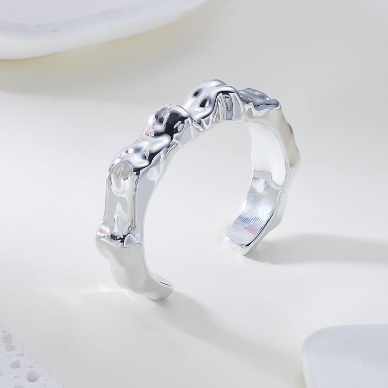 Big Cuff Bangles Bracelets Women Vintage Statement Plastic Geometric Open Bangle Hip Hop Punk Gold Silver Color Jewelry