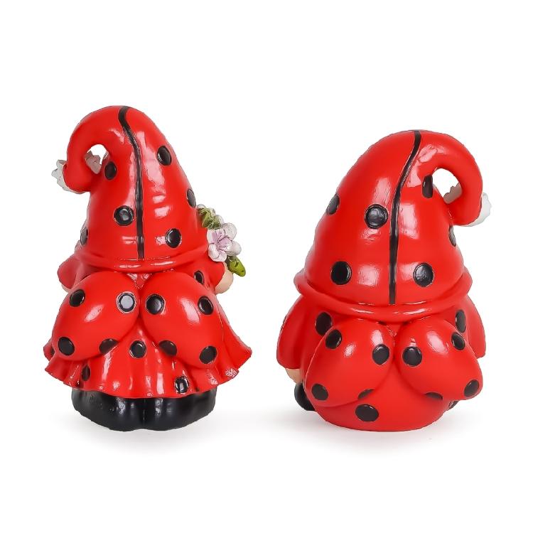 Spring Ladybugs Gnome Scandinavians Tomtes Nisse Swedish Dwarfs for Garden Shelf
