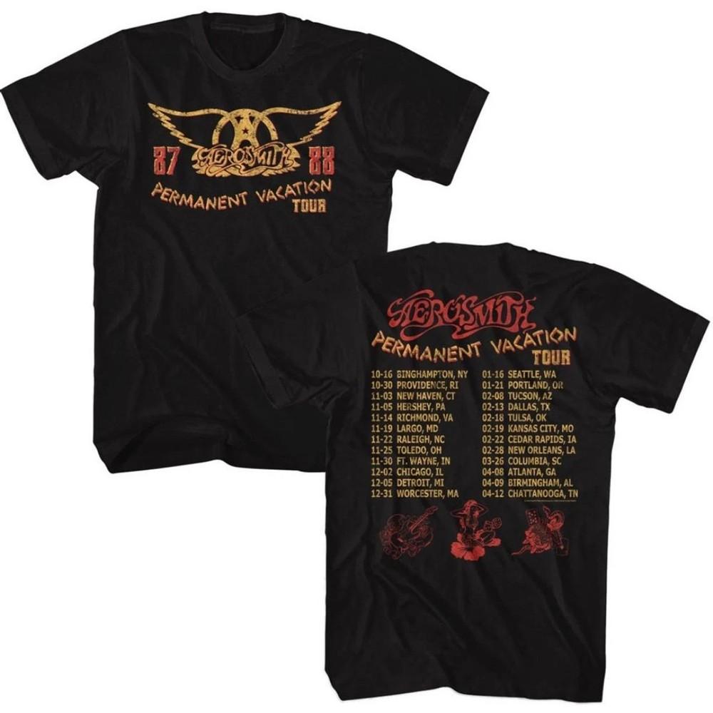 Aerosmith Permanent Vacation Tour  87-88 Men s Unisex Concert T-shirt Unisex T-Shirt XXXL