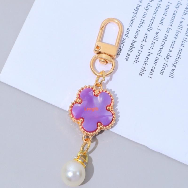 

Creative Colorful Drip Oil Flower Pearl Pendant Keychain Backpack Earphone Covers Hangings Decoration