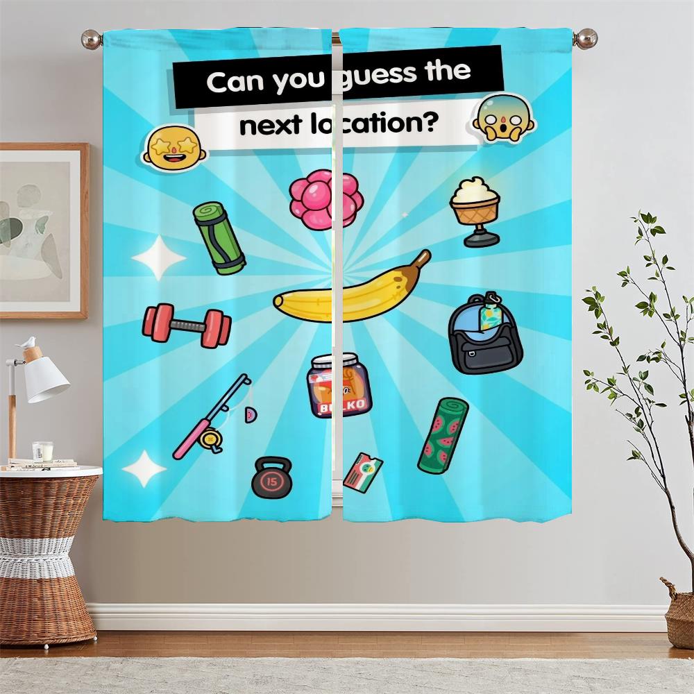 Oddbods Podwiązki do zasłon zaciemniających Zasłony do sypialni 2 sztuki Zasłona zaciemniająca do pokoju dziecięcego Rolety okienne Parawan Loki Dom