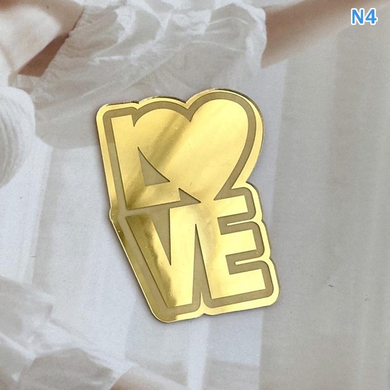 Acrylic Valentine'S Day Party Cake Topper Hearts And Circles Gold Wedding Cupcake Toppers Birthday Gift Dessert Decoration