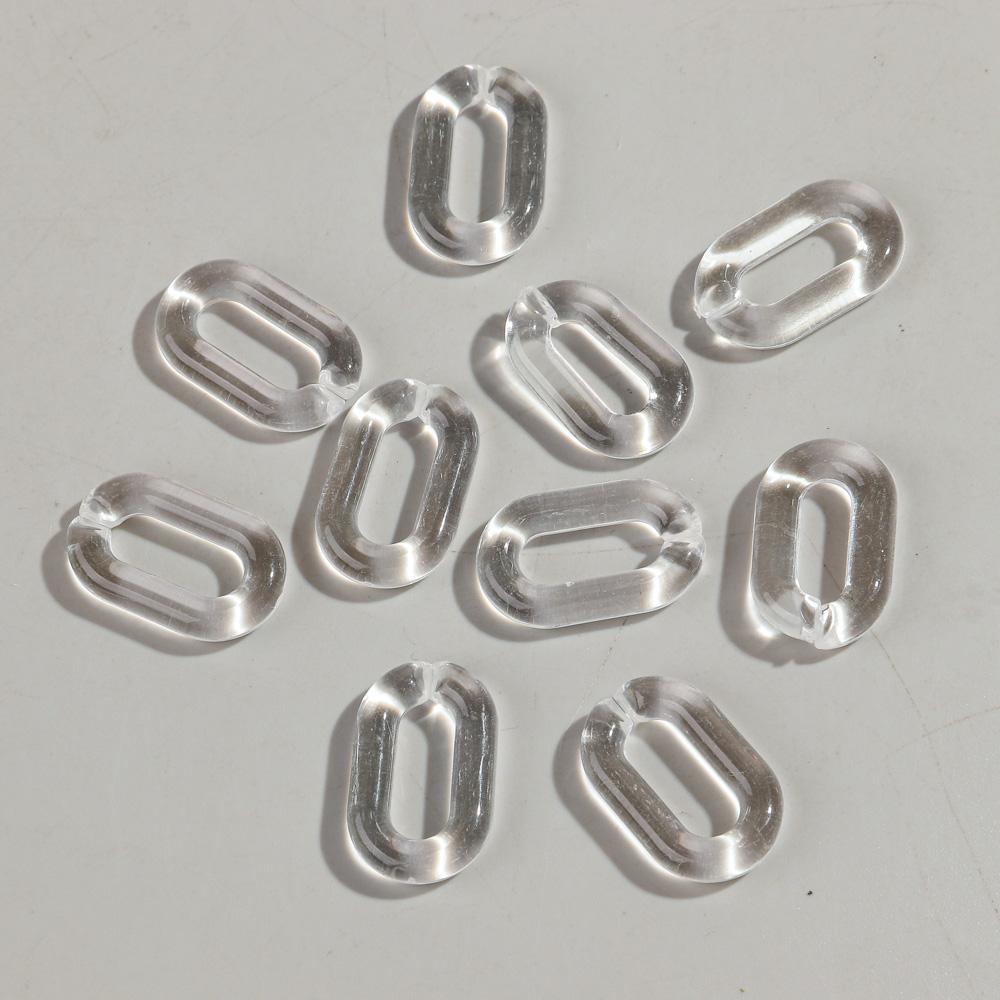 20pcs 20x30mm Clear Colorful Acrylic Oval Link Chain Connector Beads for Jewelry DIY Bracelet Necklace Phone Chain Accessories