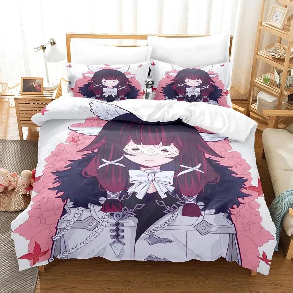Genshin Impact Columbina Ložní souprava Jednolůžková Dvoulůžková Plná Queen King Size Aldult Povlak na peřinu Kawaii Ložní soupravy pro chlapeckou ložnici