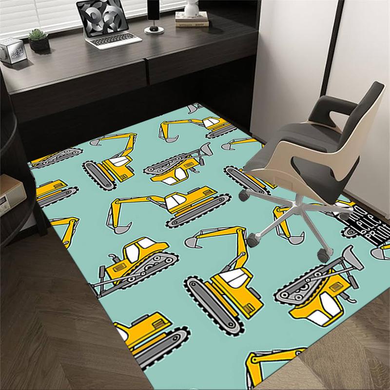 1PC Construction Vehicles Non-Slip Floor Carpet, Office, Family, Bedroom, Studio - Large Area Rug, Vibrant Colors, Longlasting Material-X407