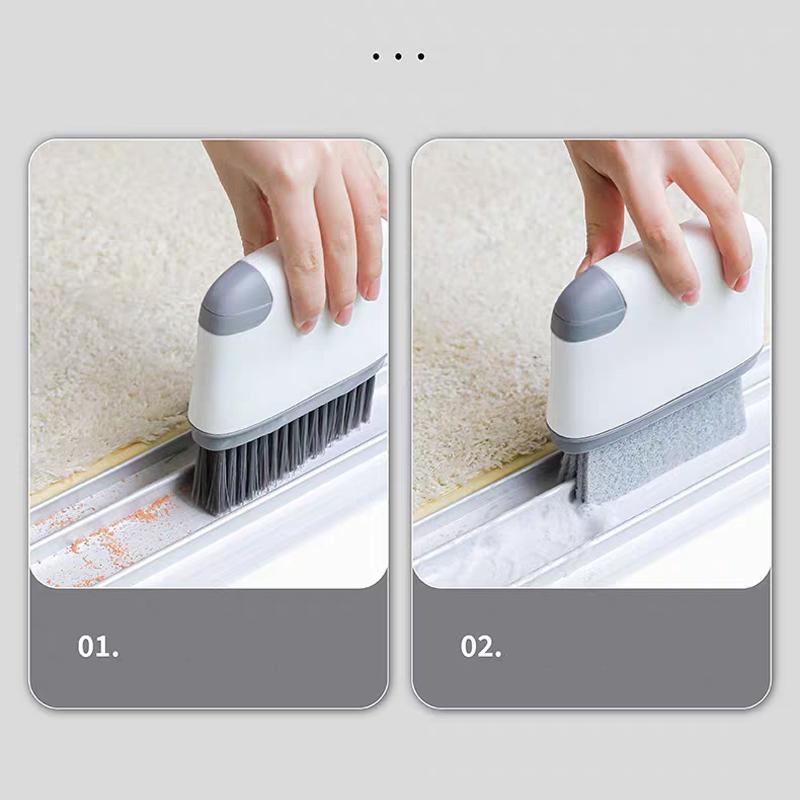 2 in 1 Window Rail Cleaning Brush Door Groove Hair Grip Brushes Multifunction Windows Slot Sliding Household Kitchen Accessories