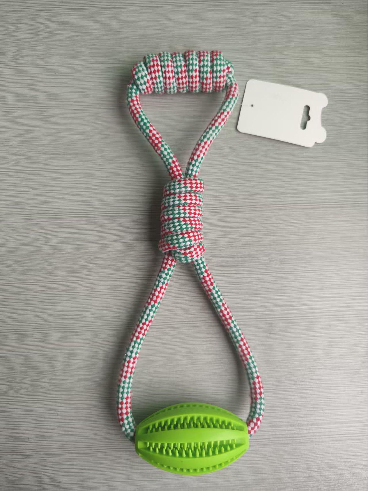 

Olive Treat Dispensing Dog Chew Toy with Durable Cotton Rope for Interactive Play and Dental Health 35.5cm - 145g